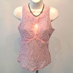 bebe Pink Lace Top